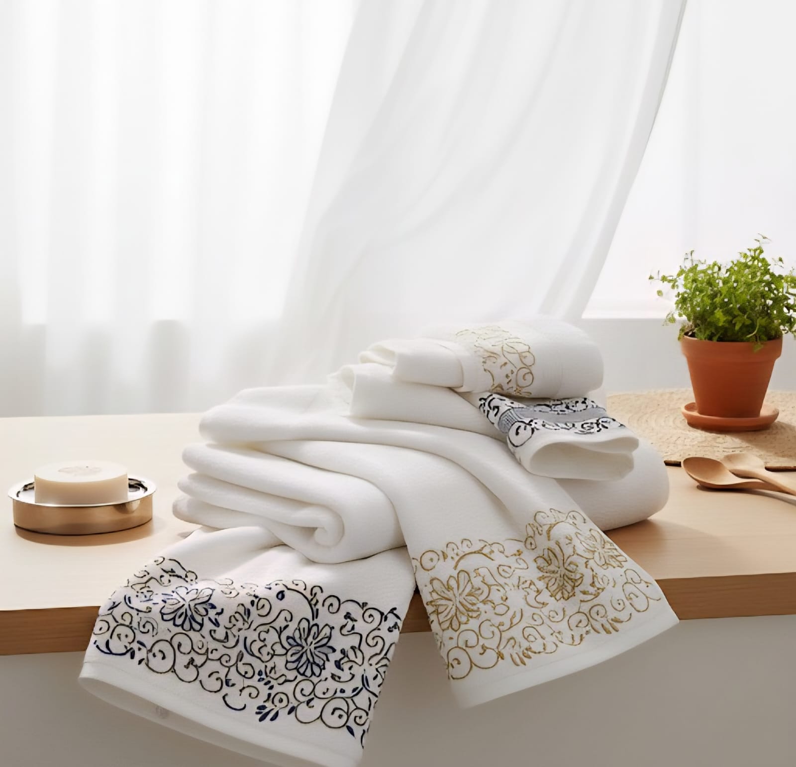 Embroidered Elegant Towels