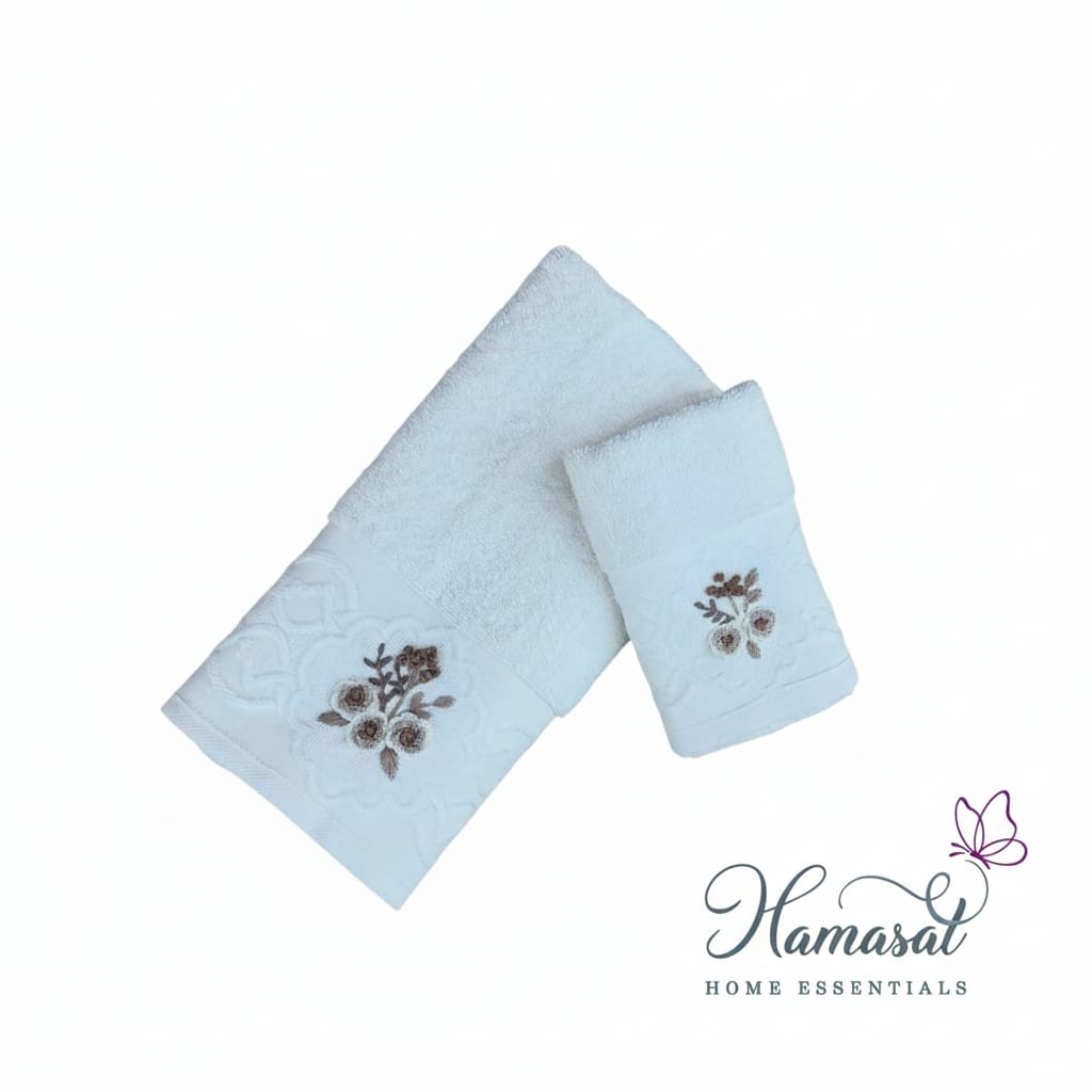 Fine Thread White Duo Towels