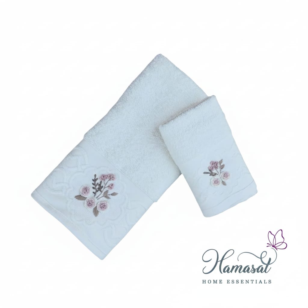 Fine Thread White Duo Towels