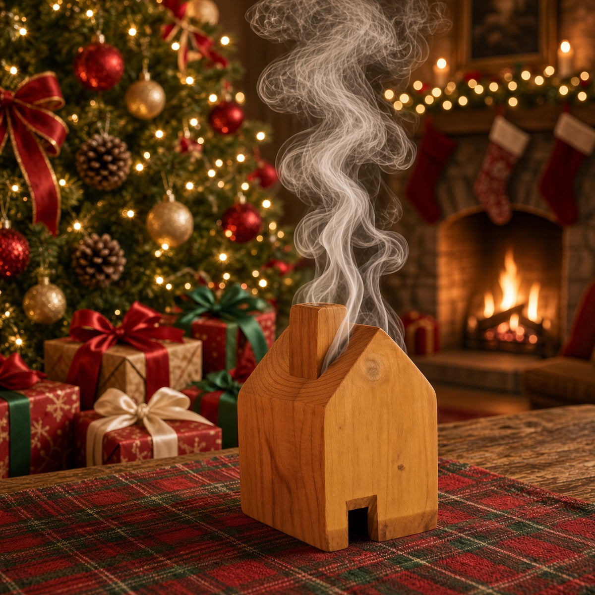 Christmas Cottage Incense Burner - by Forest Arts