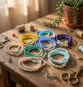 Crystal Beaded Bracelet with Evil Eye Bead - by Rash