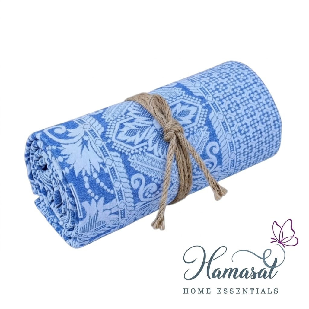 Damask-patterned throw - Single
