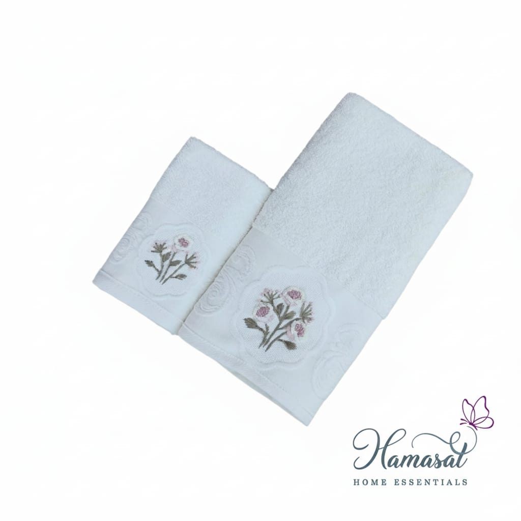 Fine Thread White Duo Towels