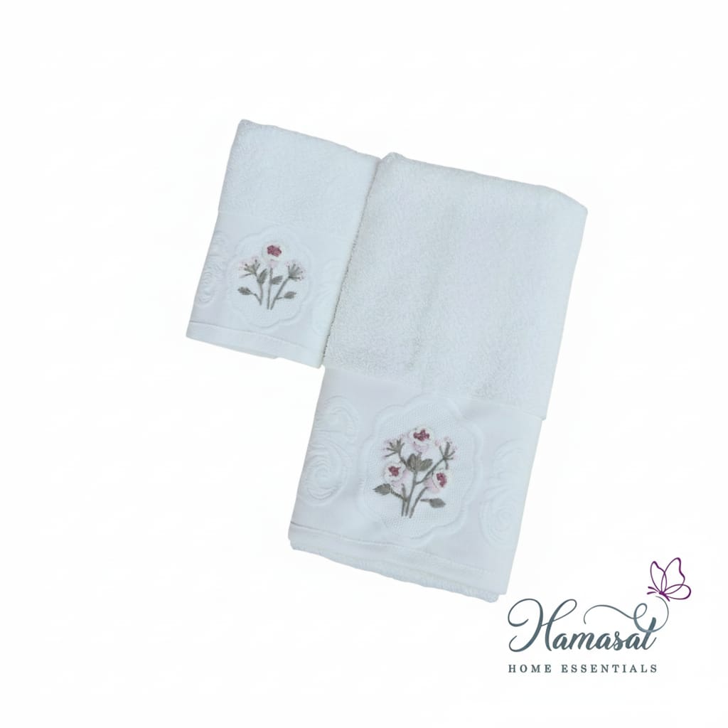 Fine Thread White Duo Towels