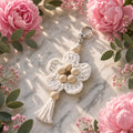 Heart & Flower Crochet Keychain - by Activités Artistiques