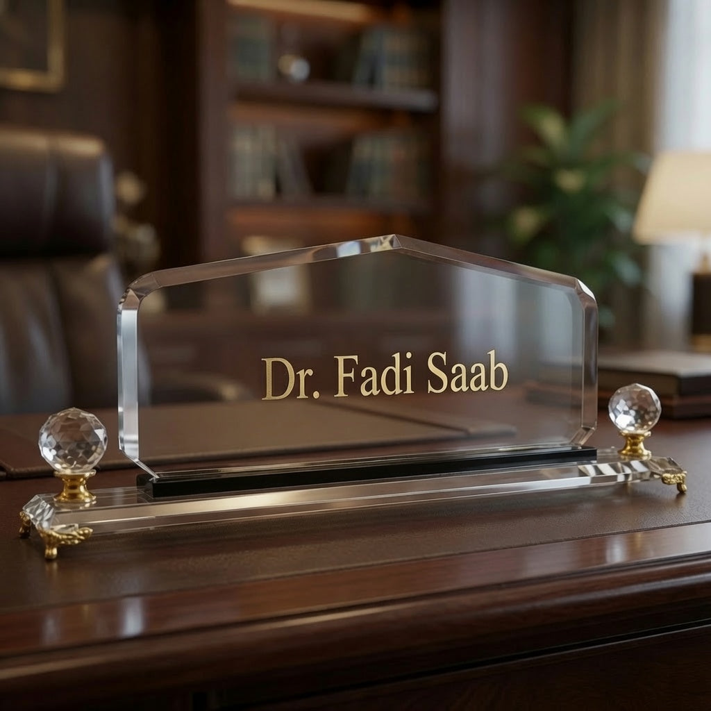 Engraved Glass Desk Plates – by BnG