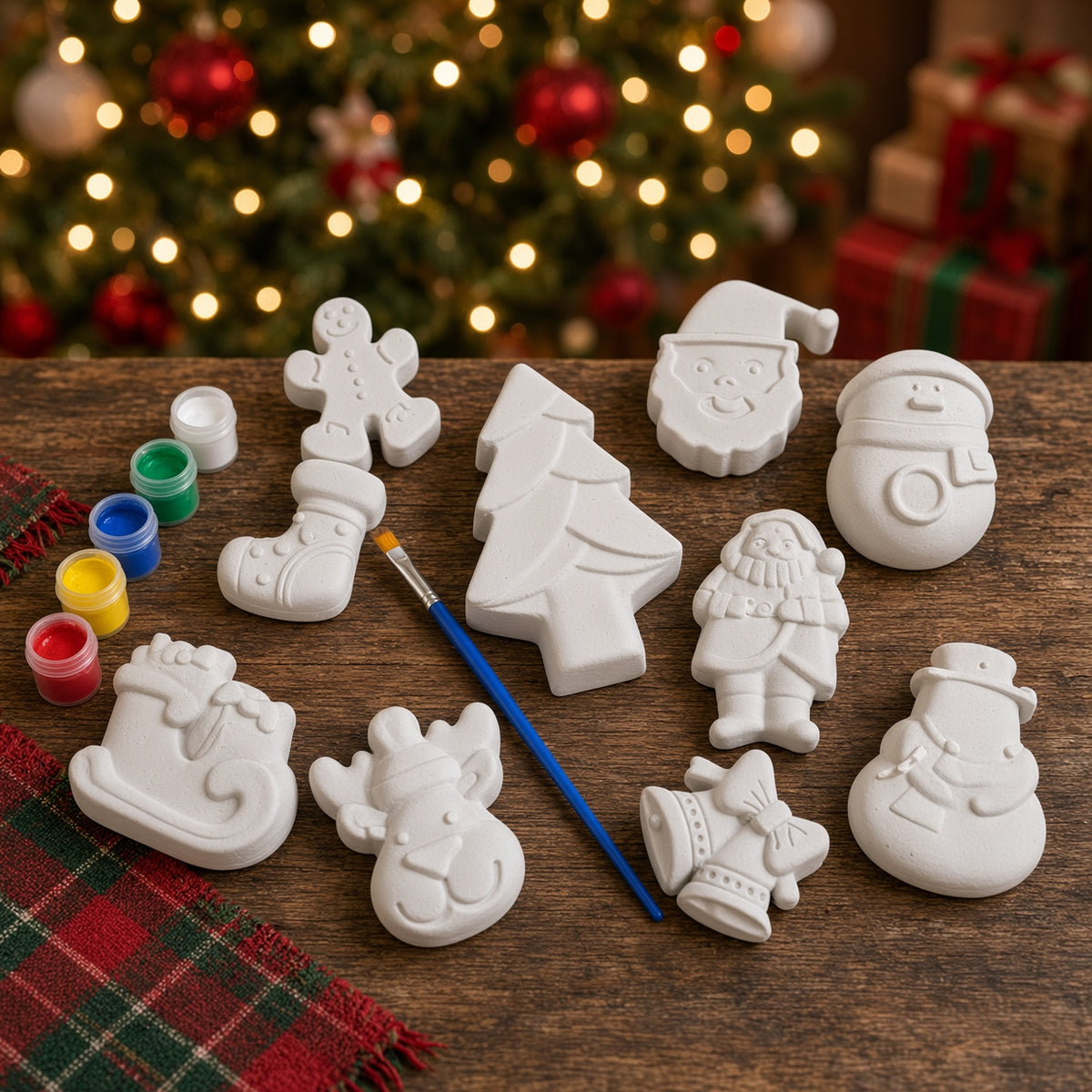 Kids’ Christmas Gypsum Painting Set (10Pcs) - by Cataleya
