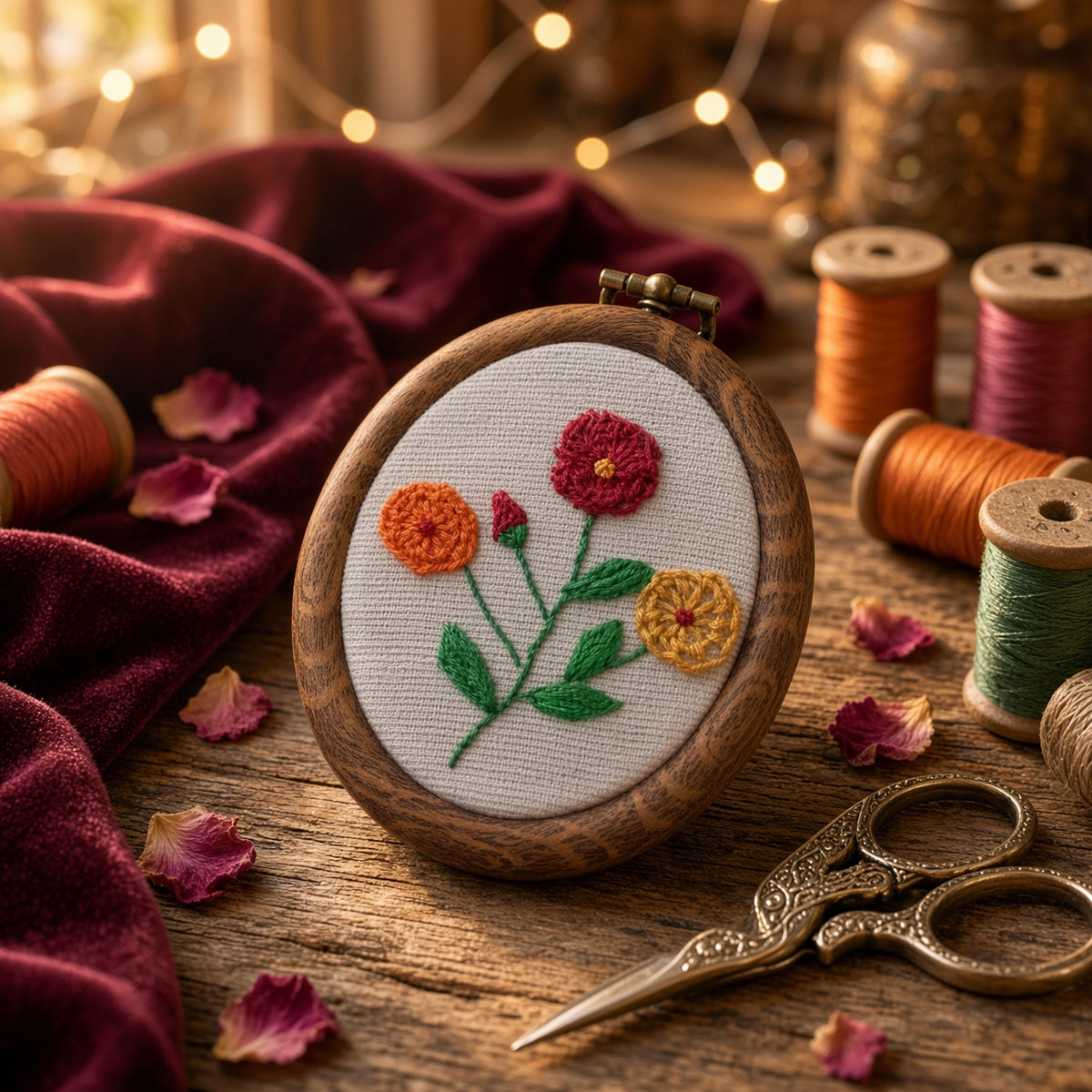 طارة تطريز صغيرة بيضاوية - من Activités Artistiques