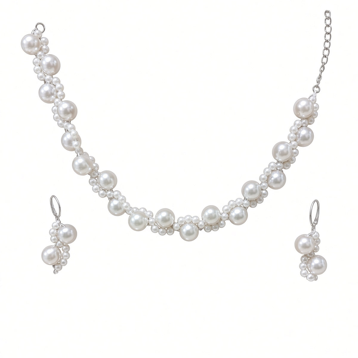 طقم عناقيد اللؤلؤ - by Zahraa Fine Jewellery