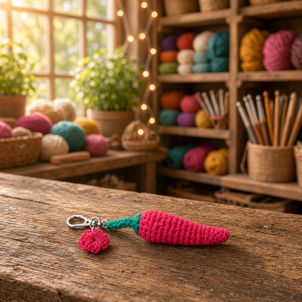 Fruit & Pepper Crochet Keychain - by Activités Artistiques