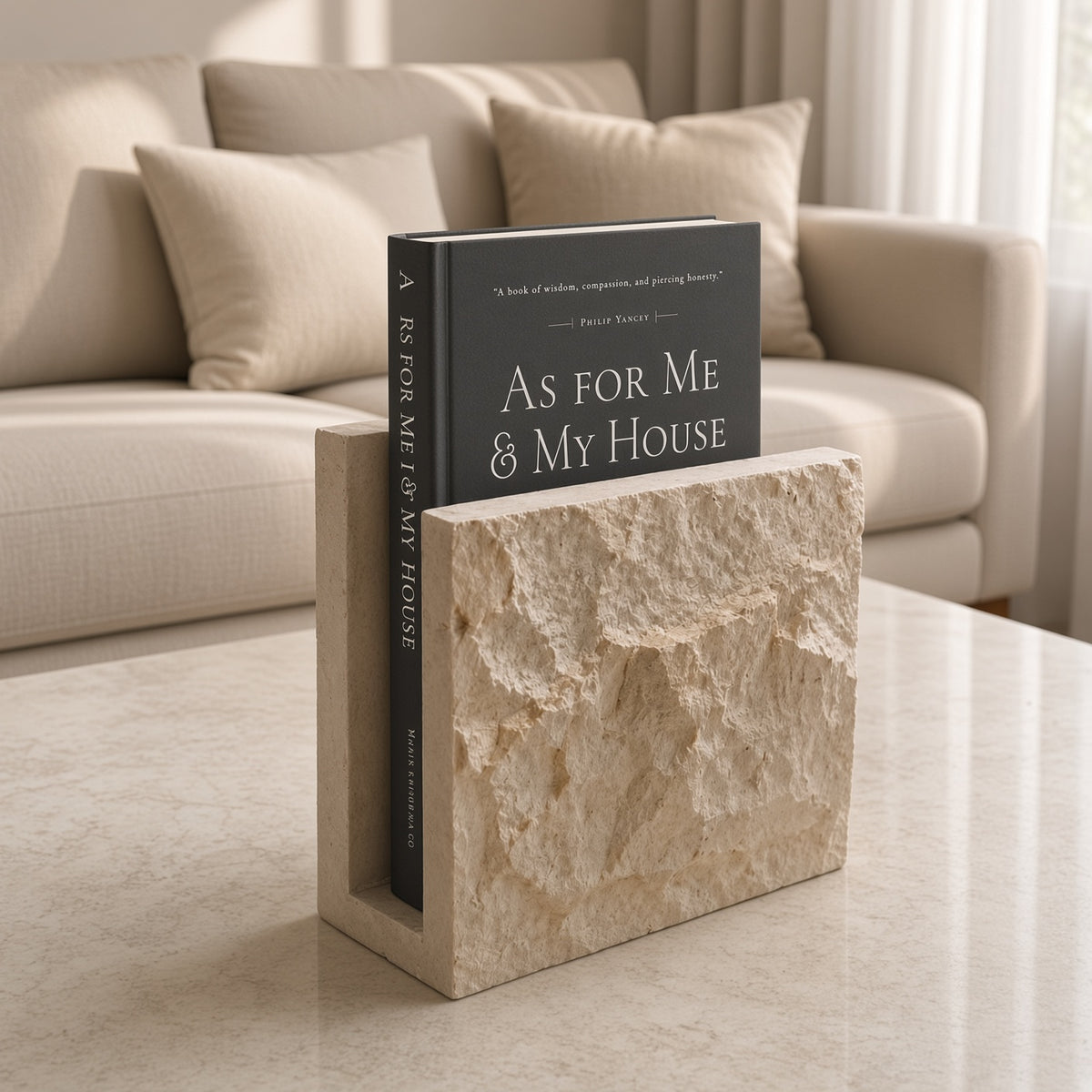 Raw Stone Book Holder - by Bedrock Atelier