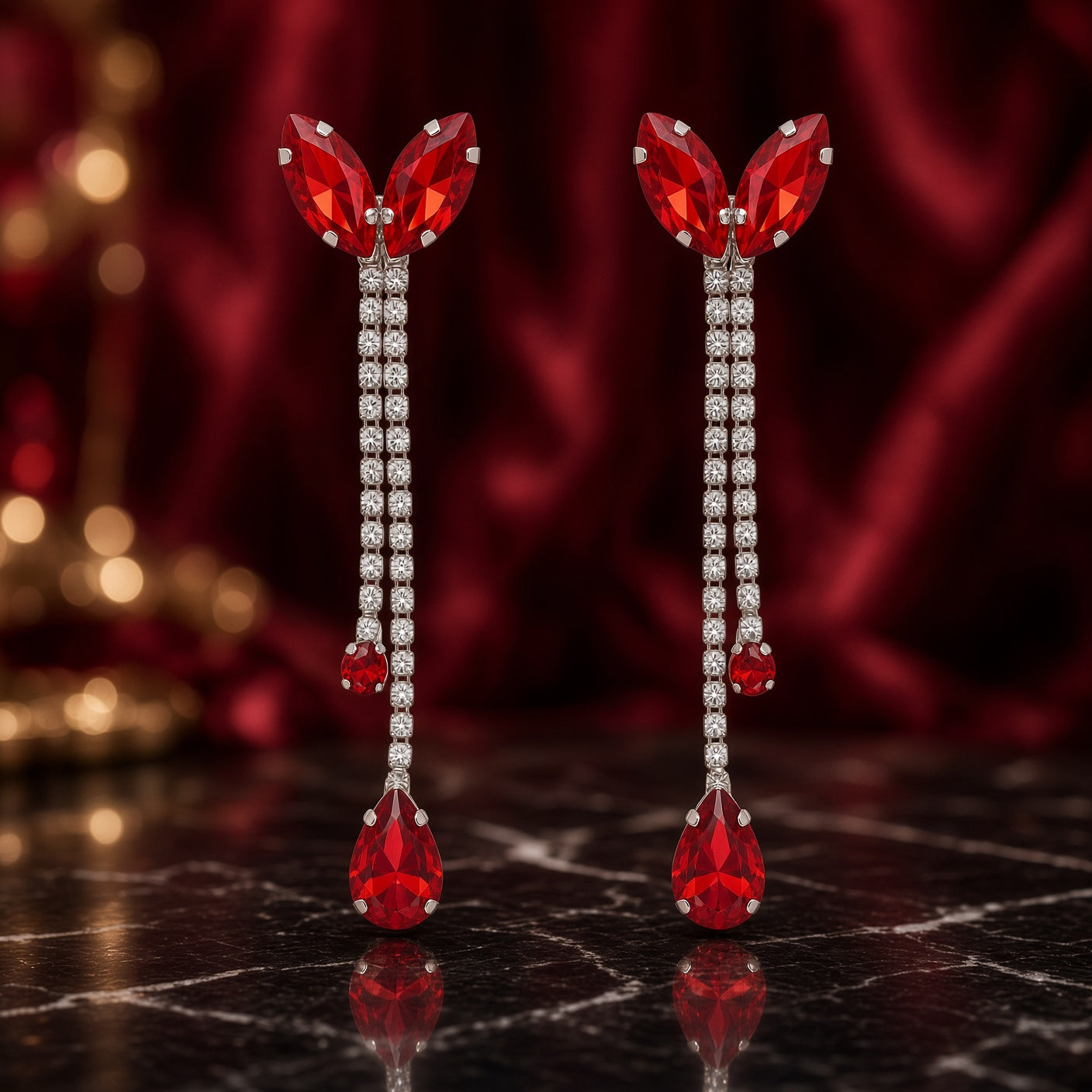 أقراط لهب الياقوت - by Zahraa Fine Jewellery