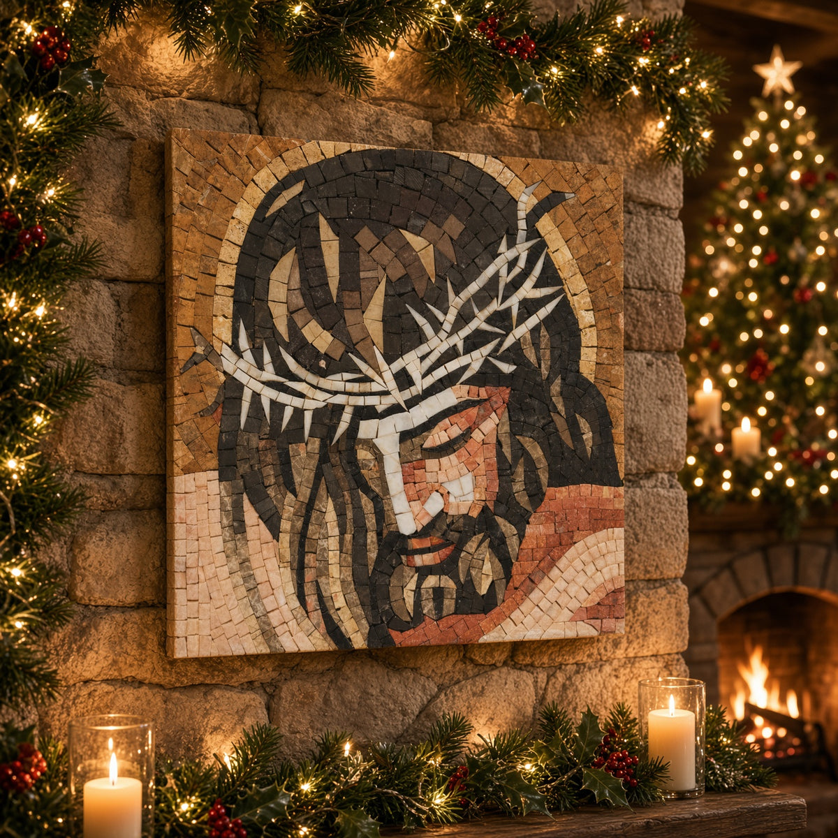 Square Christmas Mosaic - by MAO