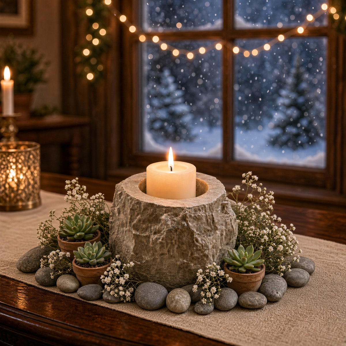 Stone Candle Holder - by Bedrock Atelier