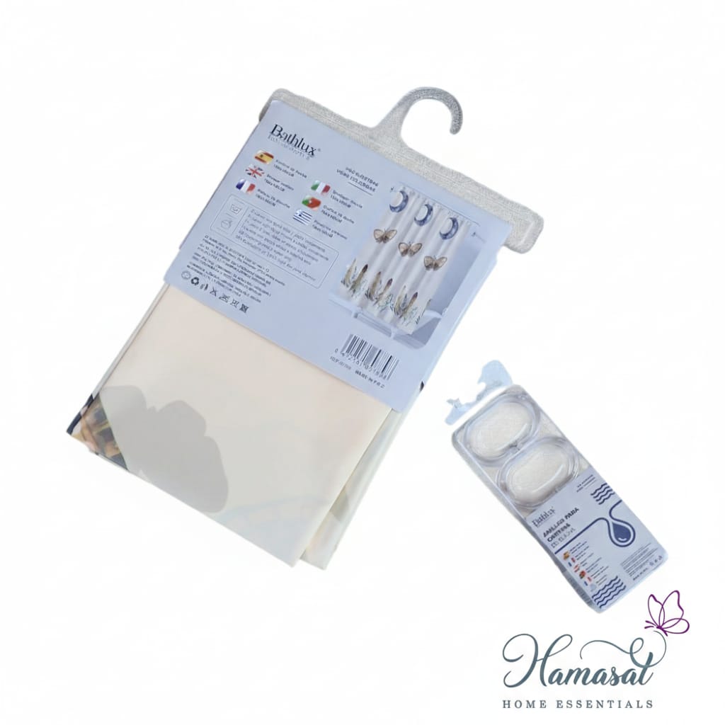 Textured Bathroom Curtain – Water Resistant (180x180)