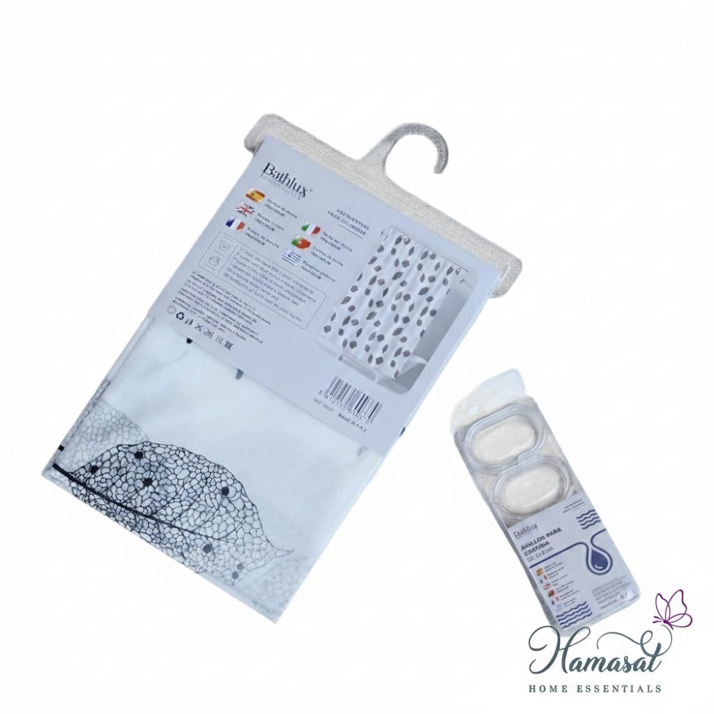 Textured Bathroom Curtain – Water Resistant (180x180)