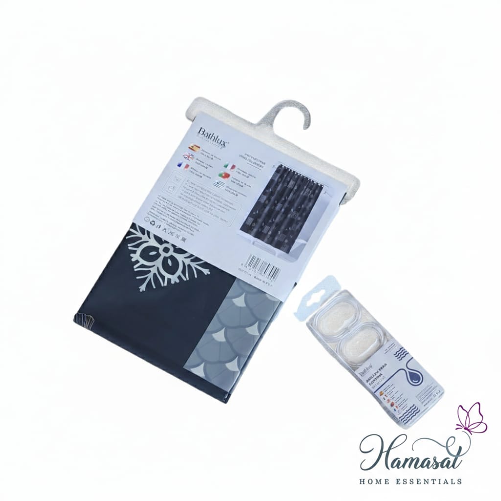 Textured Bathroom Curtain – Water Resistant (180x180)