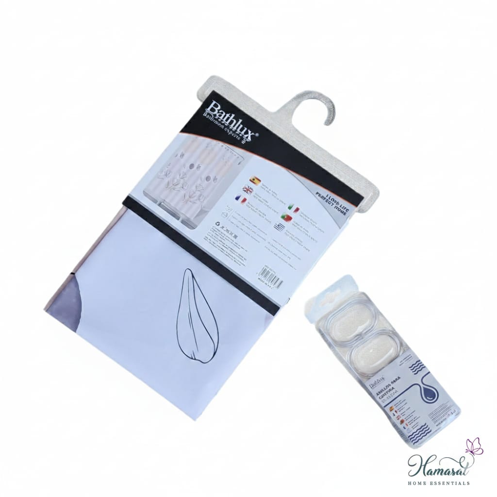 Textured Bathroom Curtain – Water Resistant (180x180)