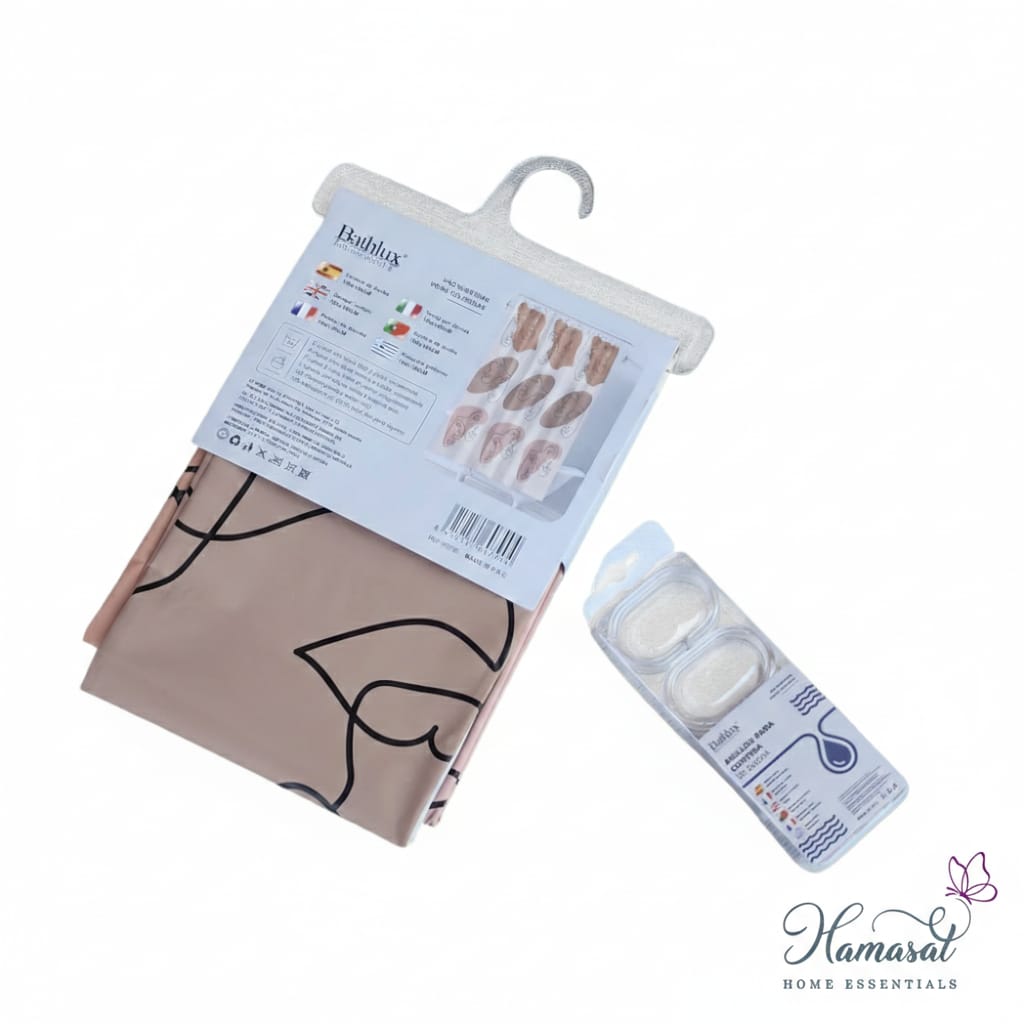 Textured Bathroom Curtain – Water Resistant (180x180)