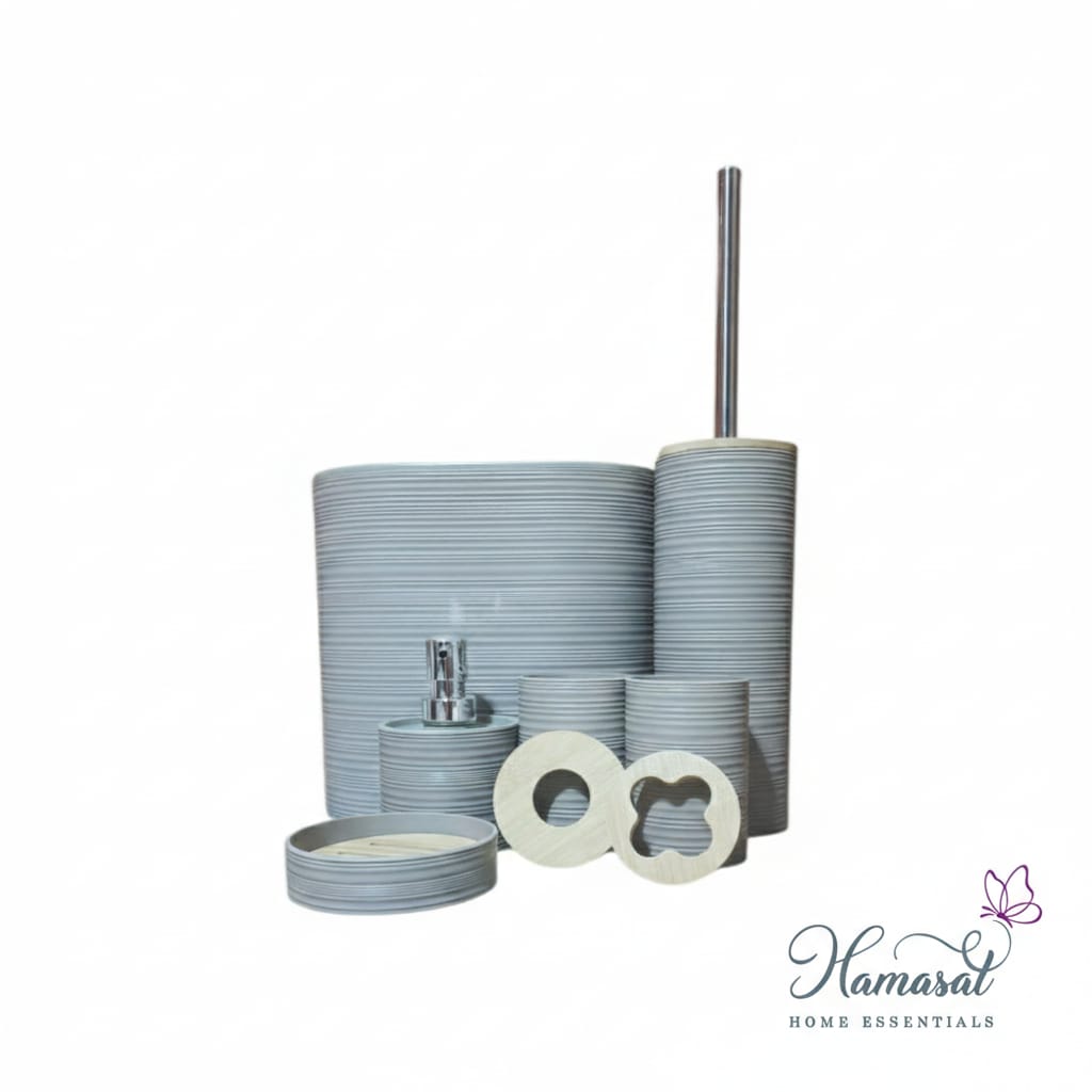 6-Piece Bathroom Accessories Set – Soft Polygon