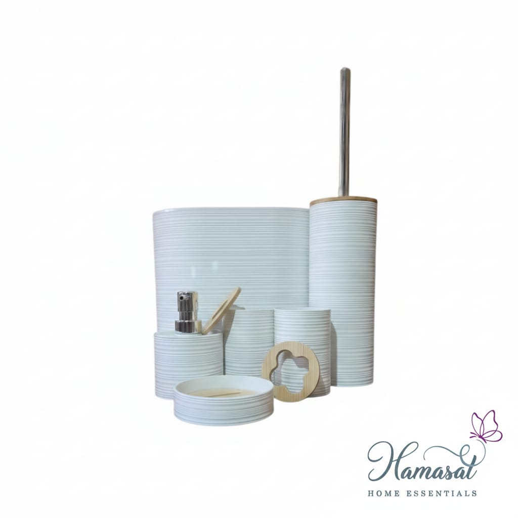 6-Piece Bathroom Accessories Set – Soft Polygon