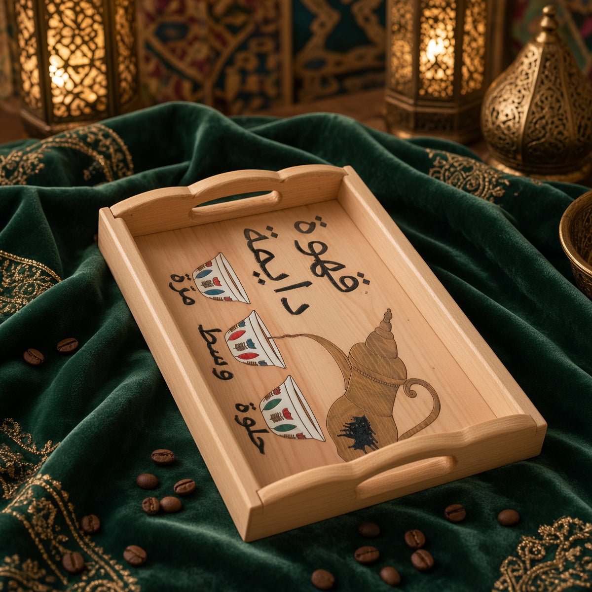 Arabic Coffee Serving Tray - by Maison du Bois