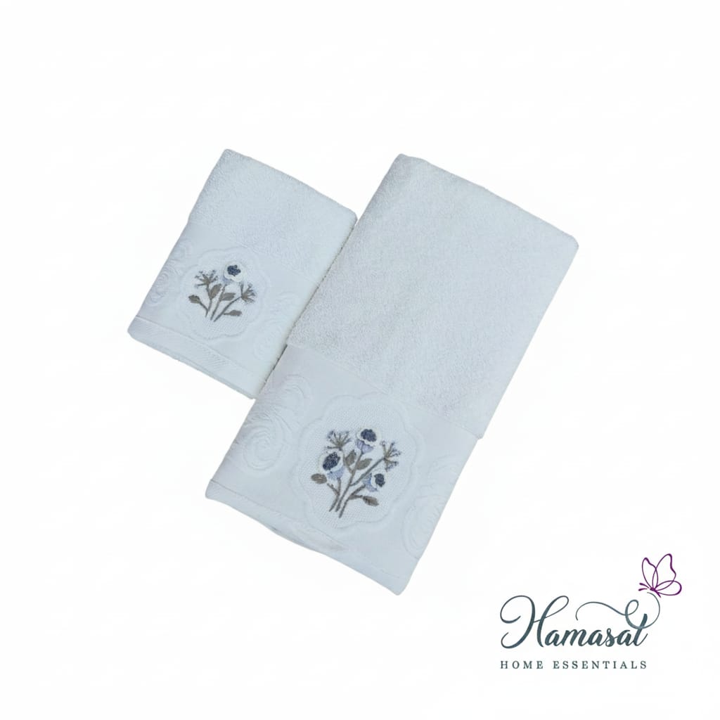Fine Thread White Duo Towels