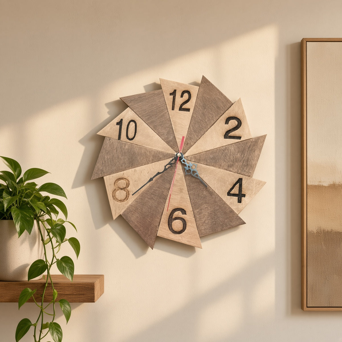 Geometric Wooden Wall Clock - by Maison du Bois