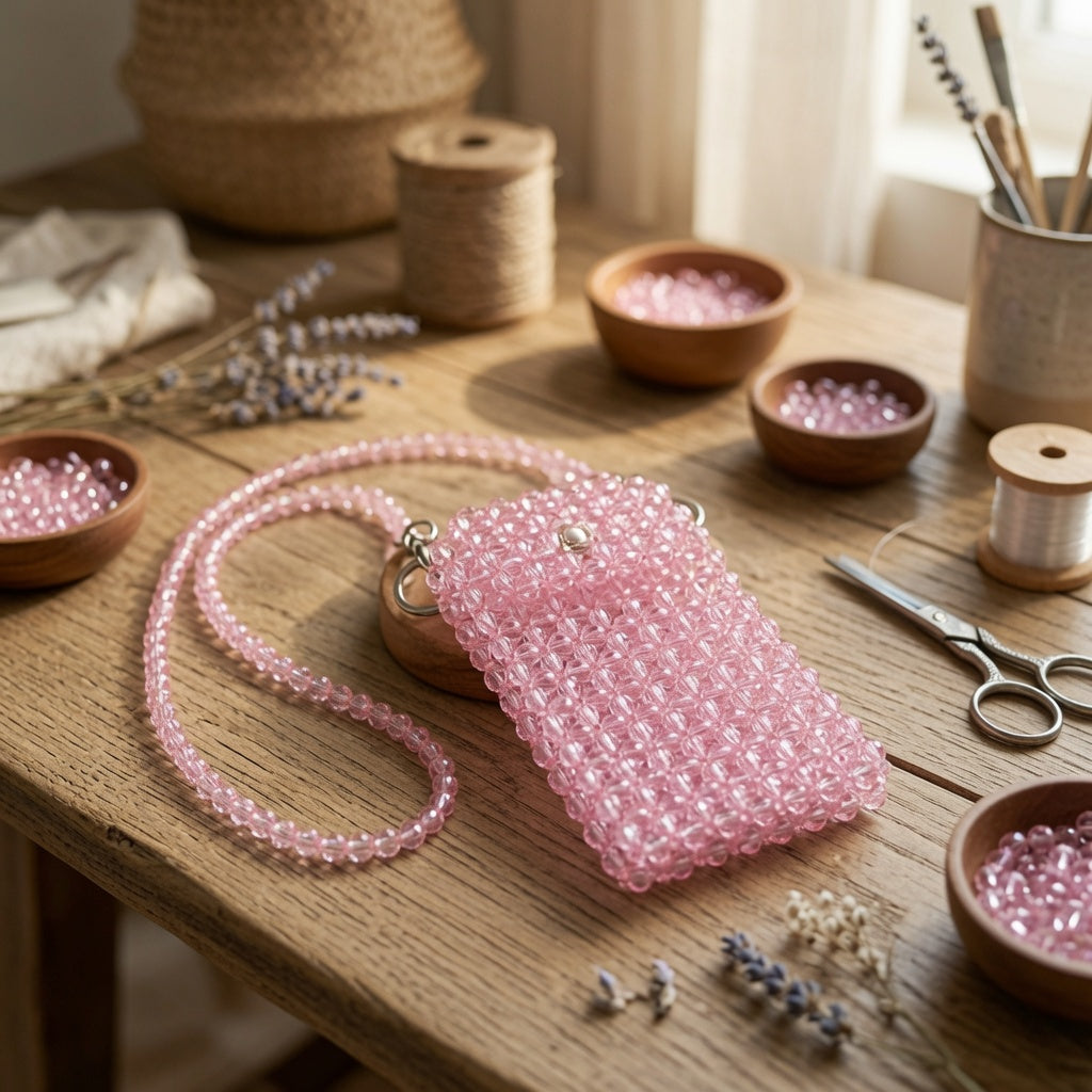Beaded Plastic Crystal Phone Case - by Rasha