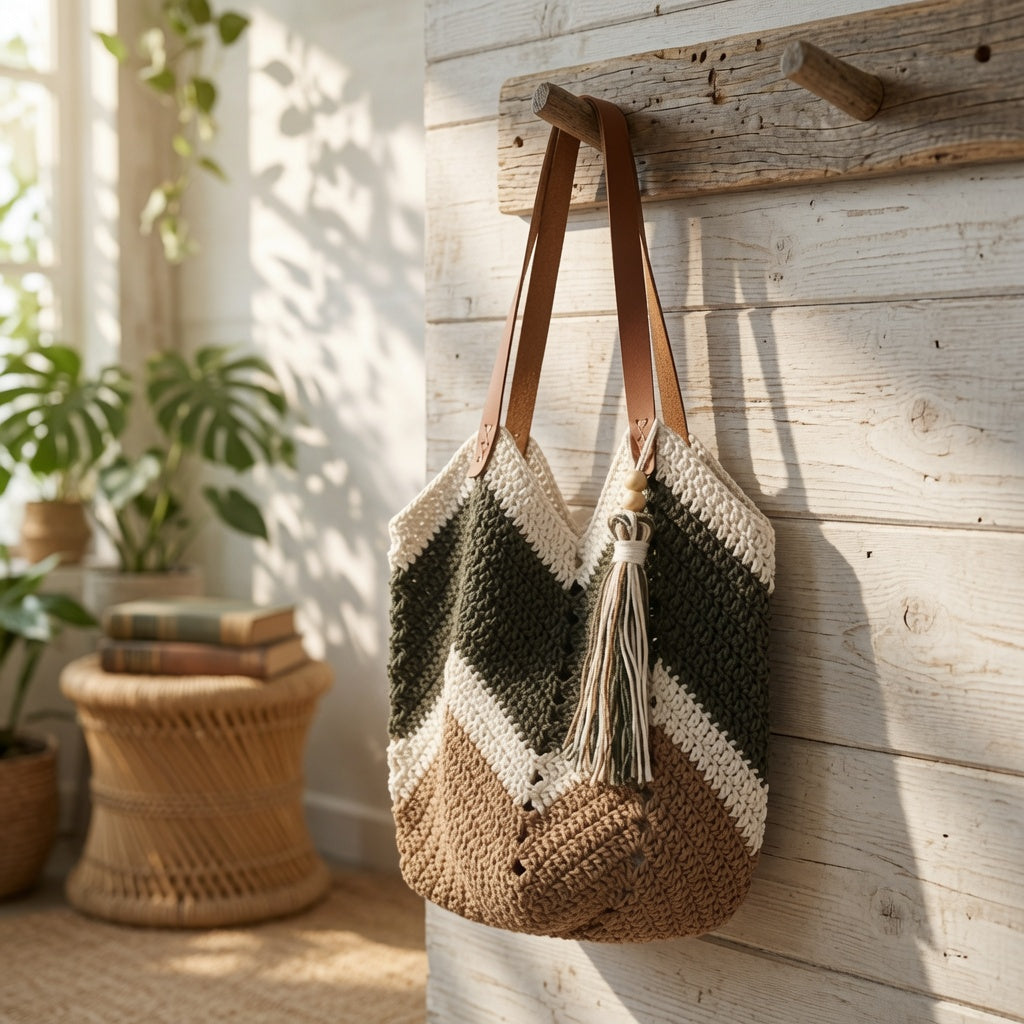 The Chevron Boho Tote - by YB